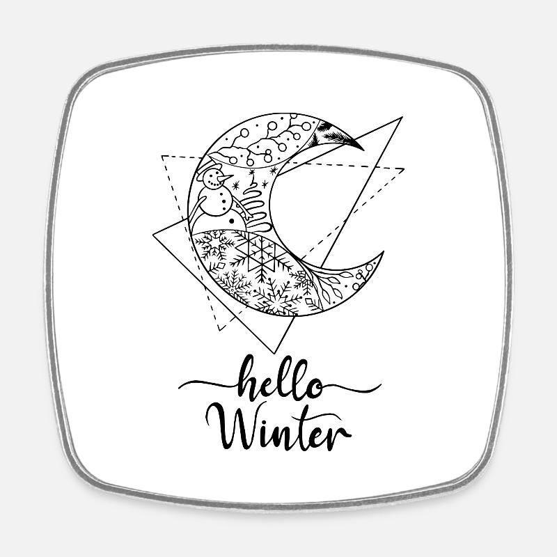 Hello Winter - Magnet carré - blanc