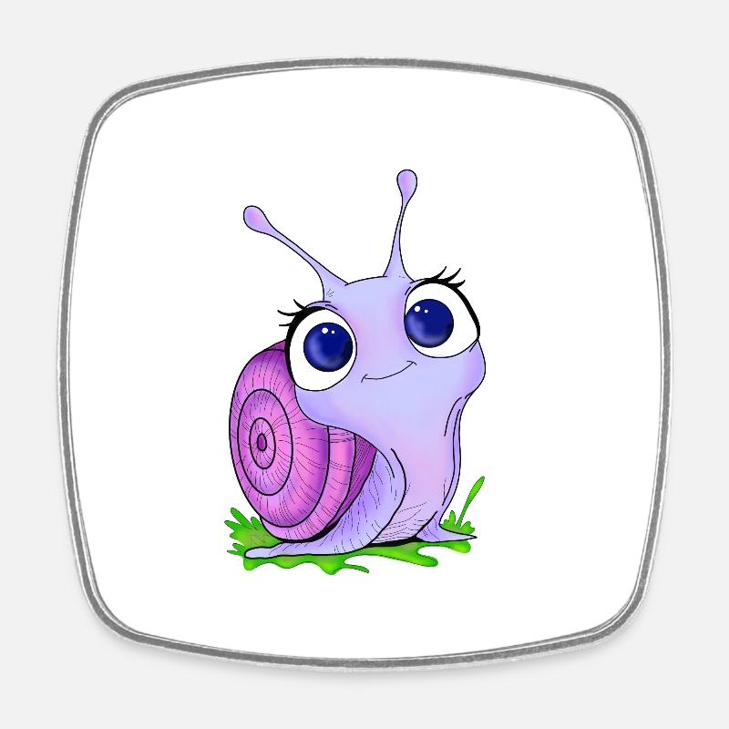 Babyschnecke - Viereckiger Kühlschrankmagnet - Weiß