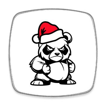 Bande dessinée de Noël Panda Bear - Magnet carré - blanc - Devant