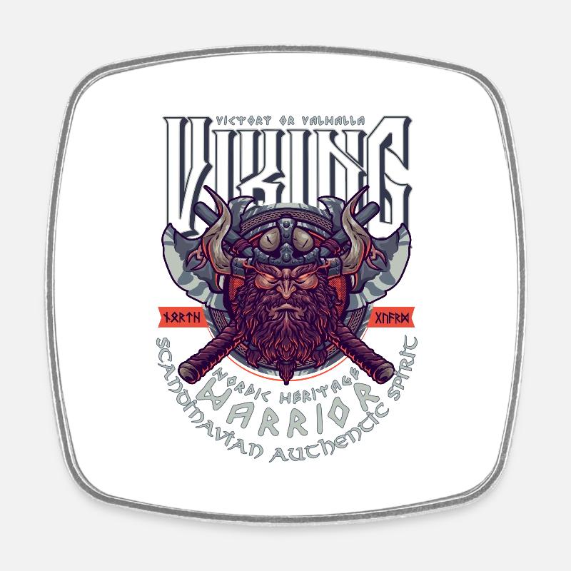 VIKING, VICTORY OR VALHALLA! - Magnet carré - blanc