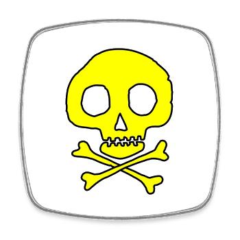 Skull & Bones - Square fridge magnet - white - Front
