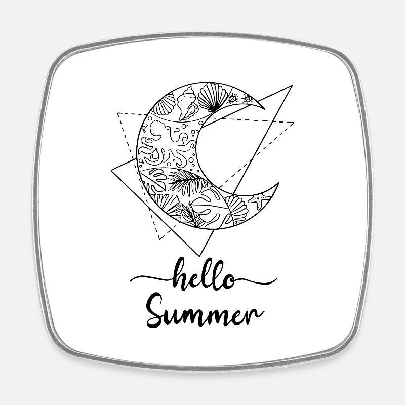 Hello Summer - Magnet carré - blanc