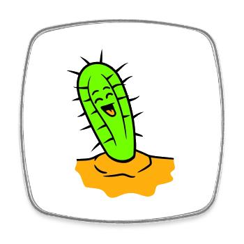 Cactus rieurs Cactus Visage Désert épineux - Magnet carré - blanc - Devant