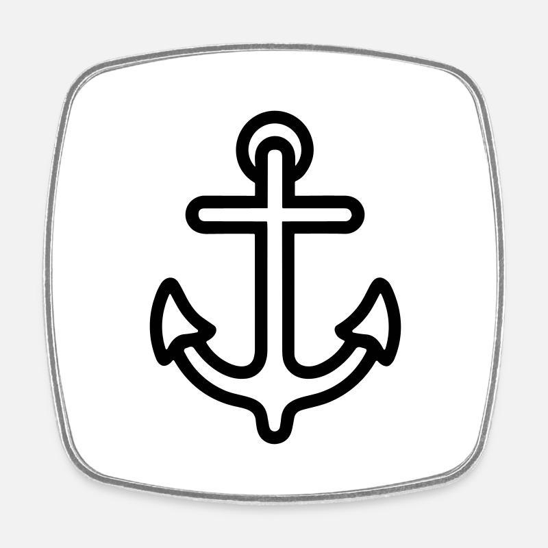 Ancre - Magnet carré - blanc