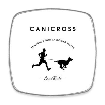Canicross Toujours sur la bonne patte - Magnet carré - blanc - Devant