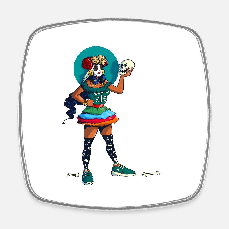 MexicanGirl Hamlet - Square fridge magnet - white