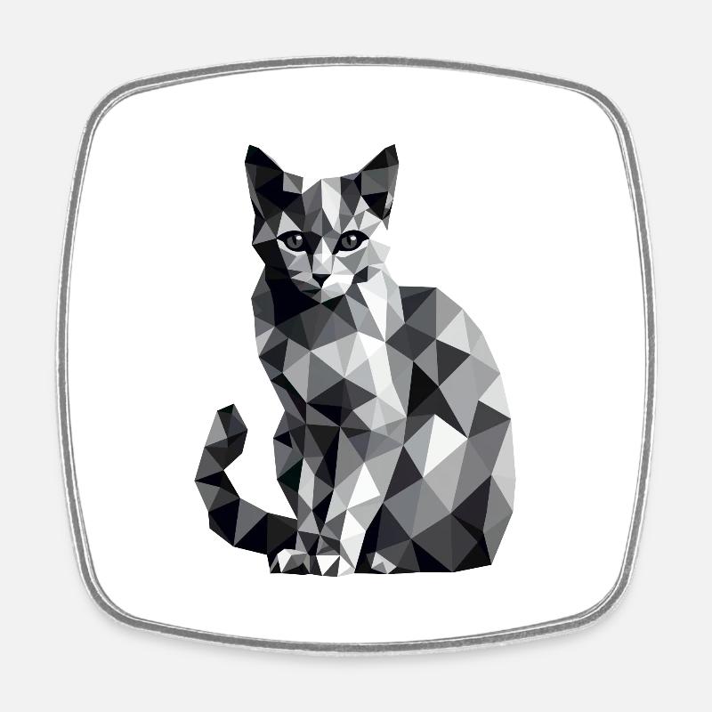 Design "Prowler" - Square fridge magnet - white