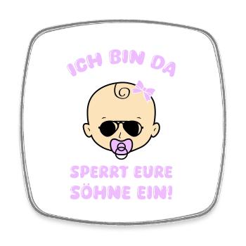 baby girl sperrt eure söhne ein - Viereckiger Kühlschrankmagnet - Weiß - Vorne