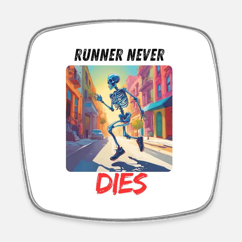 Runner never dies - Magnet carré - blanc