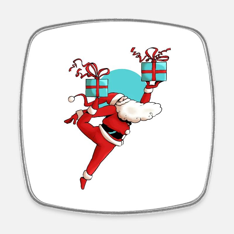 Père Noël danseur - Magnet carré - blanc