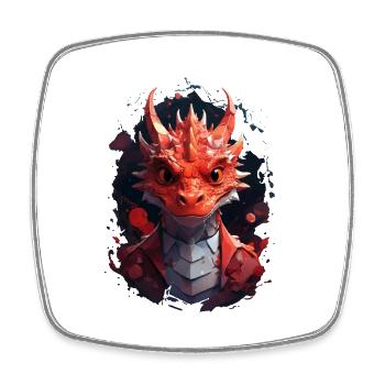 Dragon - Square fridge magnet - white - Front
