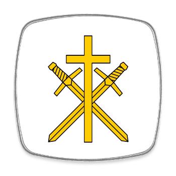 Cross and swords - Square fridge magnet - white - Front