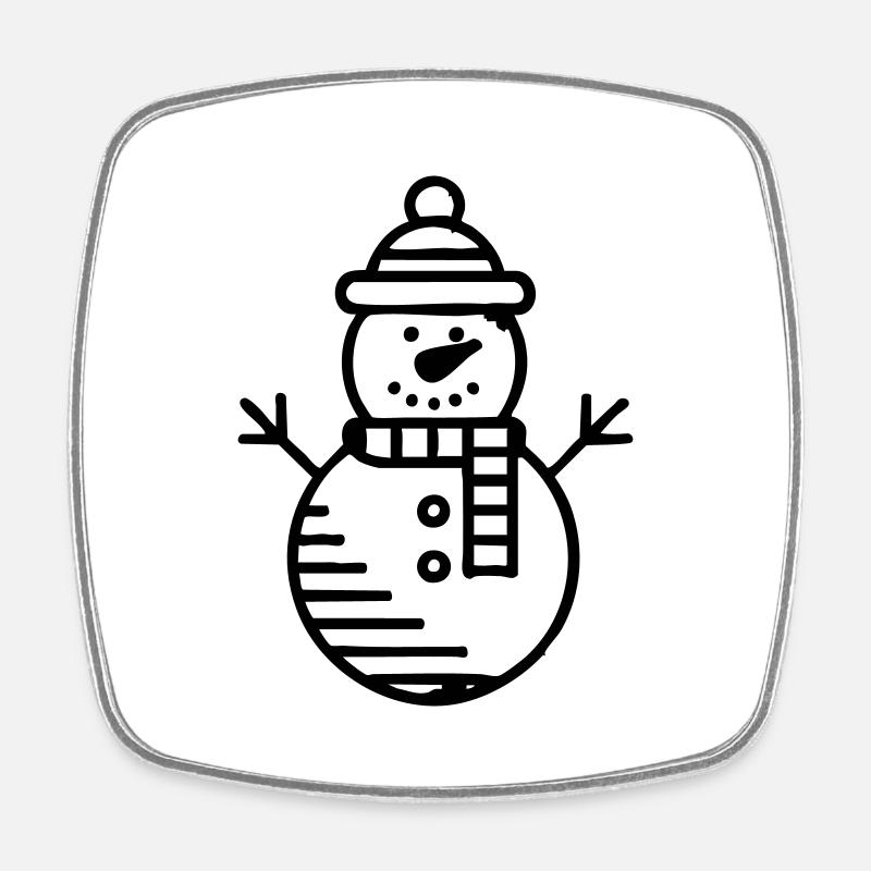 Snowman Winter Christmas - Square fridge magnet - white