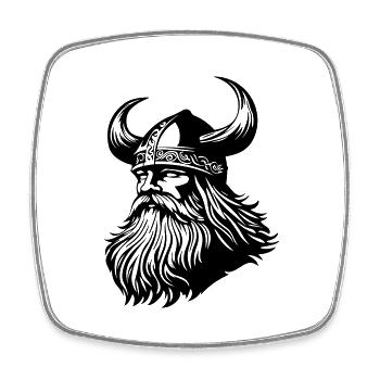 Viking Warrior Odin - Square fridge magnet - white - Front