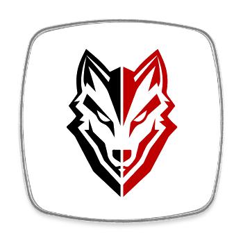 Wolf Symbol - Viereckiger Kühlschrankmagnet - Weiß - Vorne
