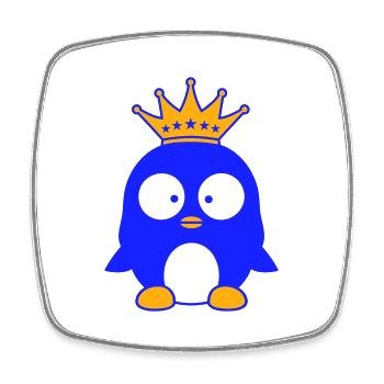 Crown Penguin King Queen Prince Princess Small - Square fridge magnet - white - Front