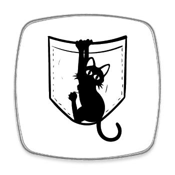 Lustige Katze in der Tasche – Perfektes Design für - Viereckiger Kühlschrankmagnet - Weiß - Vorne
