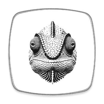 Caméléon - Magnet carré - blanc - Devant