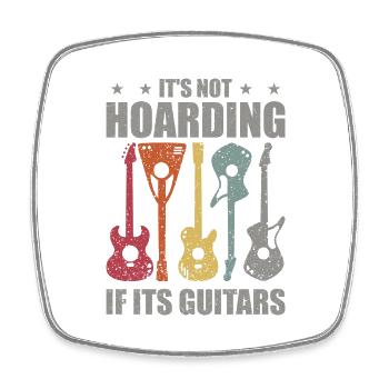 Es ist kein Horten, wenn es Gitarren sind - Viereckiger Kühlschrankmagnet - Weiß - Vorne