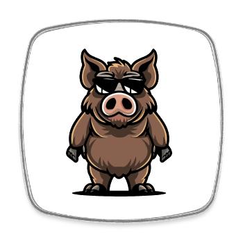 pig animal wild boar - Square fridge magnet - white - Front