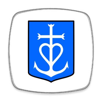 Croix Camargue - Square fridge magnet - white - Front