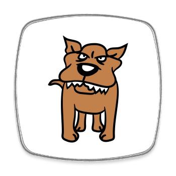 Chien, Monstre, Maléfique, Dangereux, Loup, Dents acérées - Magnet carré - blanc - Devant