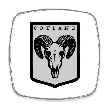 Gotland - Magnet carré - blanc - Devant