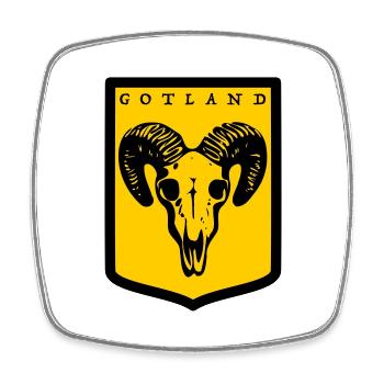Gotland - Viereckiger Kühlschrankmagnet - Weiß - Vorne