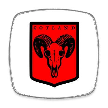 Gotland - Magnet carré - blanc - Devant