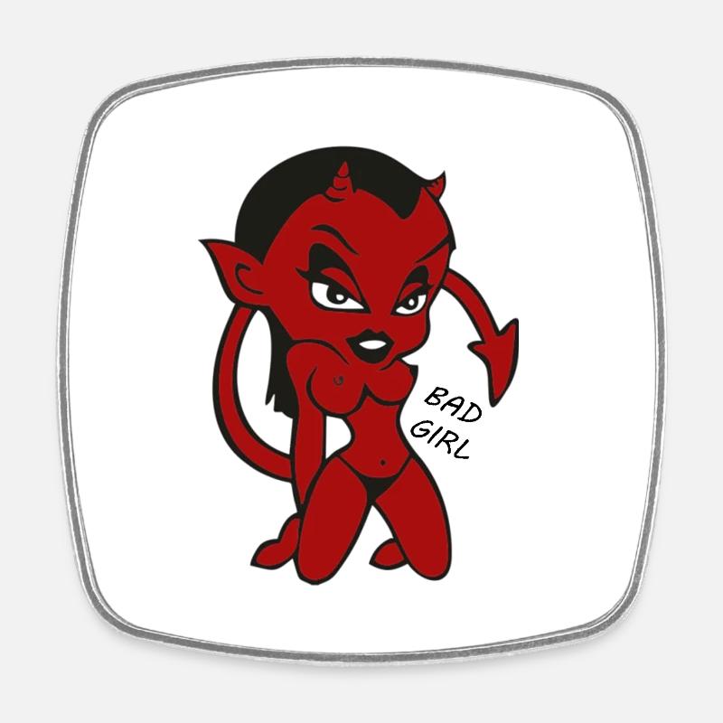 Bad Gril - Square fridge magnet - white