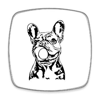 Bouledogues Français Chiens Chien Wilsigns - Magnet carré - blanc - Devant