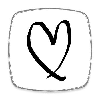 Drawn Heart Valentine's Day Gift - Square fridge magnet - white - Front