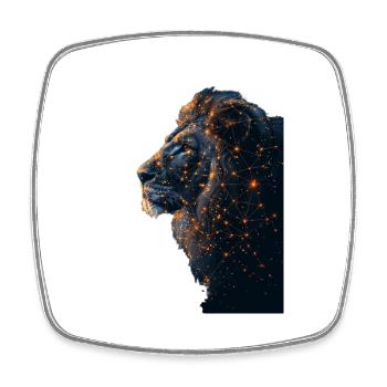 Lion - Square fridge magnet - white - Front