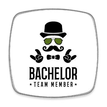 bachelor team member - Viereckiger Kühlschrankmagnet - Weiß - Vorne
