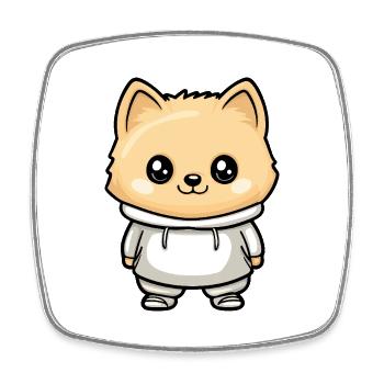 Pomeranian Dog Funny Pomeranian - Square fridge magnet - white - Front