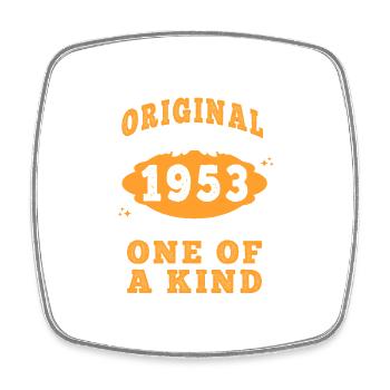 Vintage Born in 1953 made in 1953 72 years old. Art_20 - Square fridge magnet - white - Front