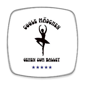 COOLE MÄDCHEN GEHEN ZUM BALLETT Outfit Tänzerin - Viereckiger Kühlschrankmagnet - Weiß - Vorne