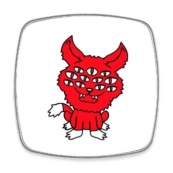 Cat Demon Many Eyes Devil Hell Evil Monster - Square fridge magnet - white - Front