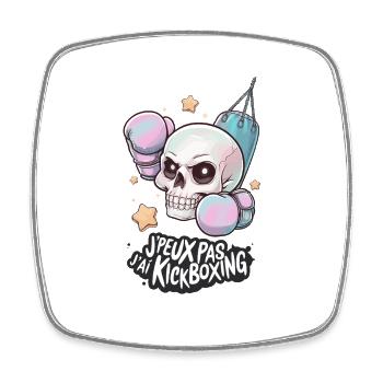 Je peux pas j'ai Kickboxing - Magnet carré - blanc - Devant