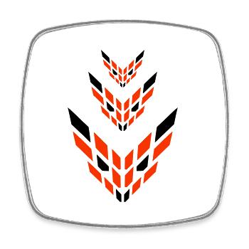 3 Foxes Abstract Logo Evil Eye Friends Team - Square fridge magnet - white - Front