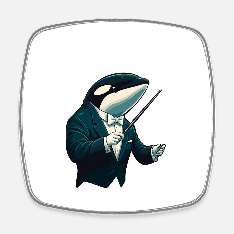 Conductor - Square fridge magnet - white