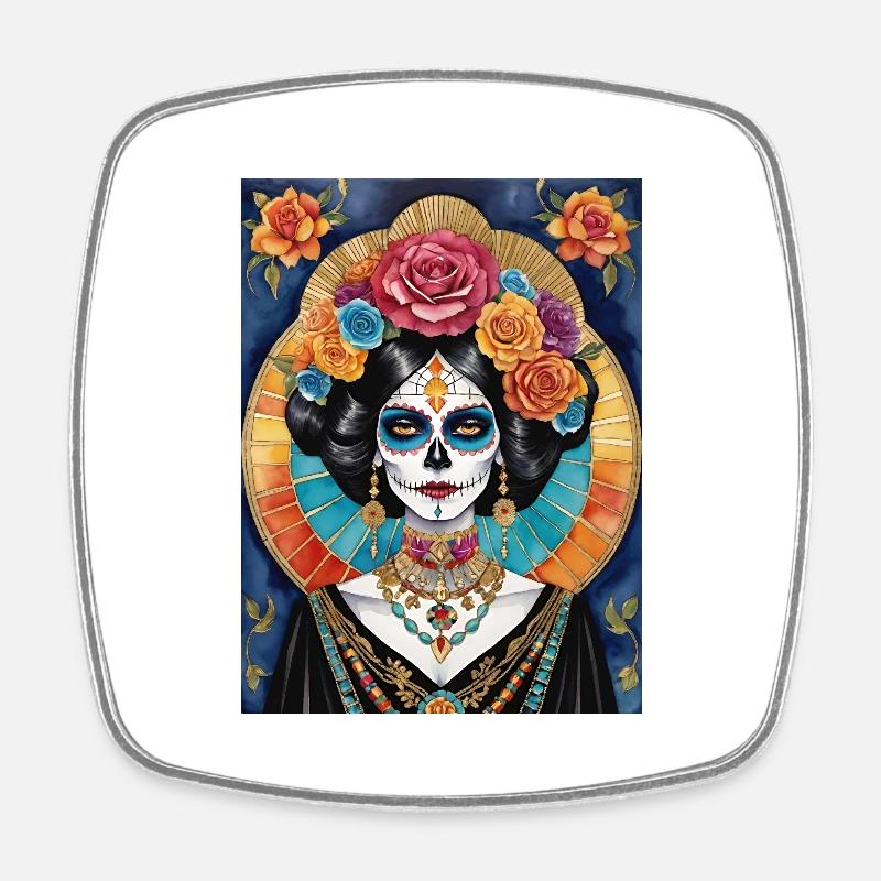LA CATRINA DELUXE - Square fridge magnet - white