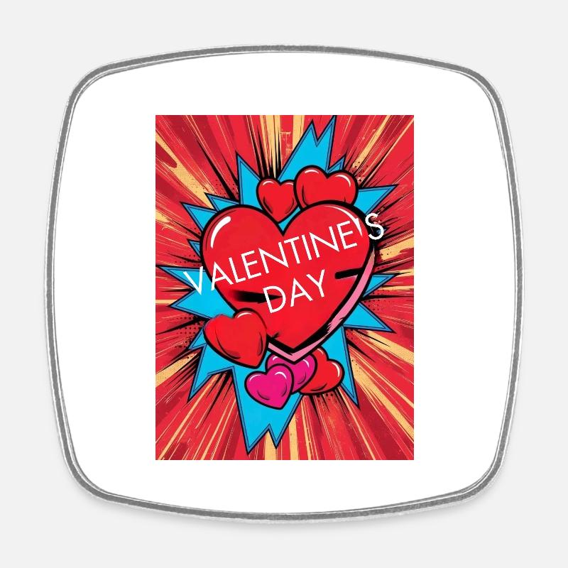 Valentines Day - Viereckiger Kühlschrankmagnet - Weiß