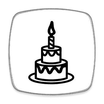Gateau d'anniversaire - Magnet carré - blanc - Devant