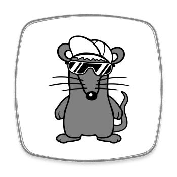 Mouse Sunglasses Cool Cappy Cap Hat Teens - Square fridge magnet - white - Front