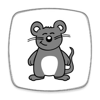 Maus Mäuschen Süße Kleine Ratte Nager Freundlich - Viereckiger Kühlschrankmagnet - Weiß - Vorne