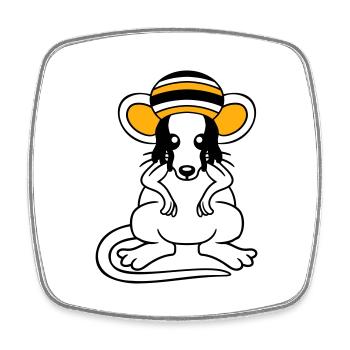 Mouse Raggae Jamaica Hat Rasta Lure Chill Hat - Square fridge magnet - white - Front