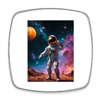 Astronaut - Viereckiger Kühlschrankmagnet - Weiß - Vorne