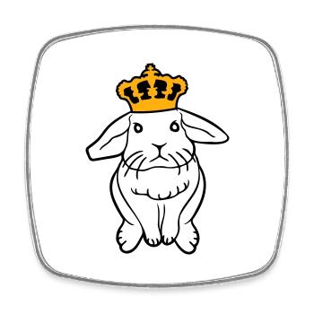 Royal Bunny Crown King Queen Prince Princess - Square fridge magnet - white - Front