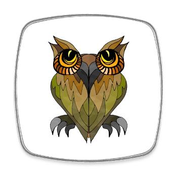 Owl bird - Square fridge magnet - white - Front